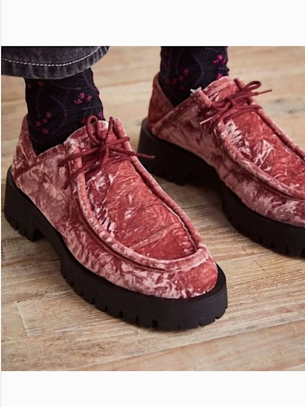 FREE PEOPLE Mackenzie Convertible Velvet Lug Sole Oxford Loafer